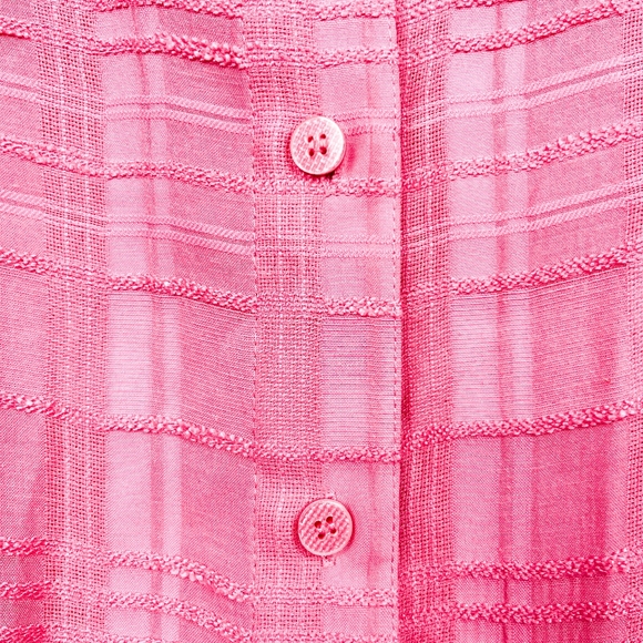 Pink Button-Up Textured Blouse - Picture 7 of 8